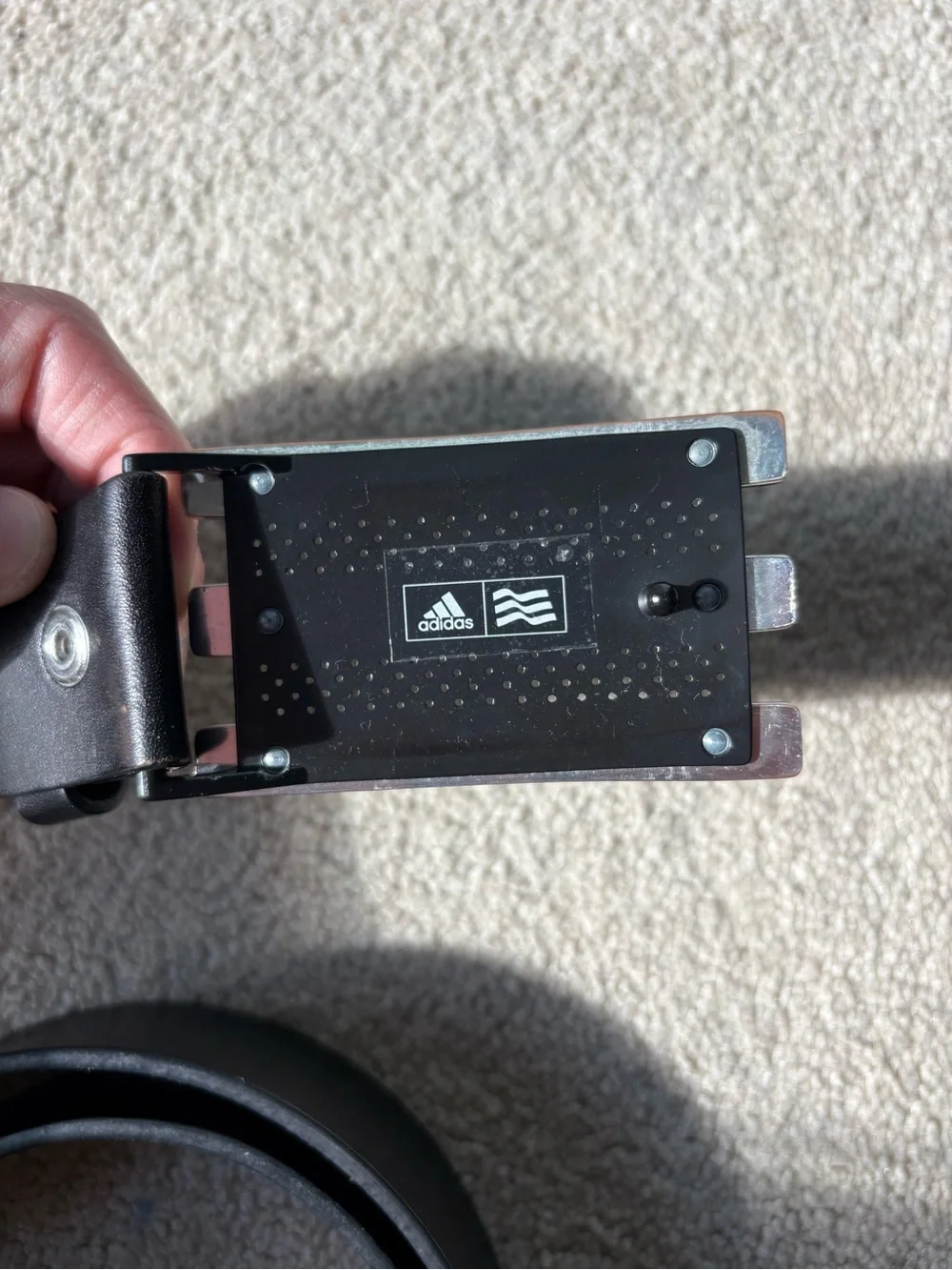 adidas Golf Trophy 2.0 3-Stripe Leather Belt & Buckle - Men's Size 38 (35